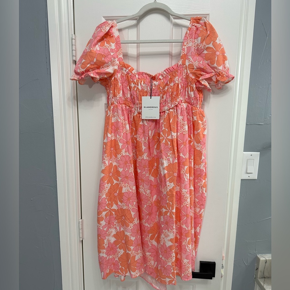 NWT MATERNITY - Glamorous mini pink floral dress